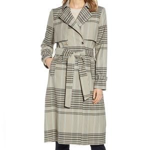 Ted Baker London Buckle Cuff Check Trench Coat